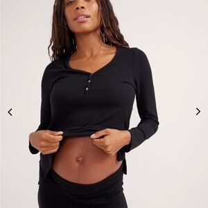 Hatch Black Ribbed Top